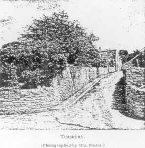 View of the High Street from a copy of a photograph by Mrs Foster, taken in 1899 for the Samborne family. Shows the High Street before Pitfour Terrace was built.