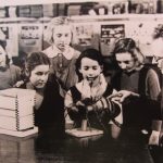 Robert Pullen, who came to Timsbury School as headmaster in 1940, teaching his favourite subject, 'Bees', on which he was an acknowledged expert. The picture, taken in 1946, shows pupils (left to right) Janet Holbrook (Meadgate), Jill Robbins, Monica Purnell, Barbara Bridges, Hazel Curtis and Rita Cottle