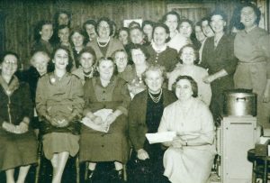 Timsbury Women's British Legion Section at the opening of the present Legion Hall which had previously been the Church Hall.