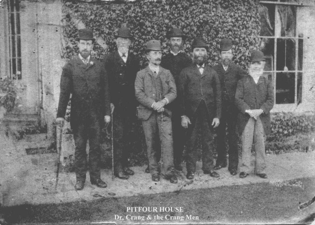 Dr Crang and other male members of the Crang family at Pitfour House.