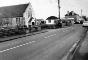 Timsbury Service Station dates from the 1940s and was originally owned by the Coombs family who had a cycle shop on the opposite side of the road. Sonny Coombs used to park his taxis there and serve petrol.