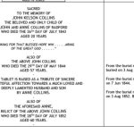 Information about Collins family graves